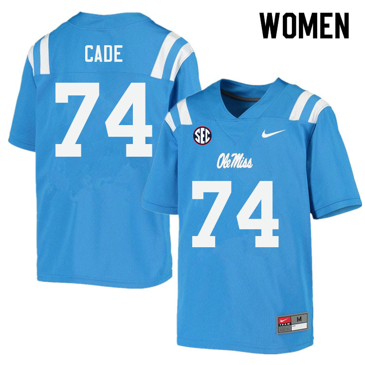 Erick Cade Ole Miss Rebels NCAA Women's Powder Blue #74 Stitched Limited College Football Jersey SEY5658LV